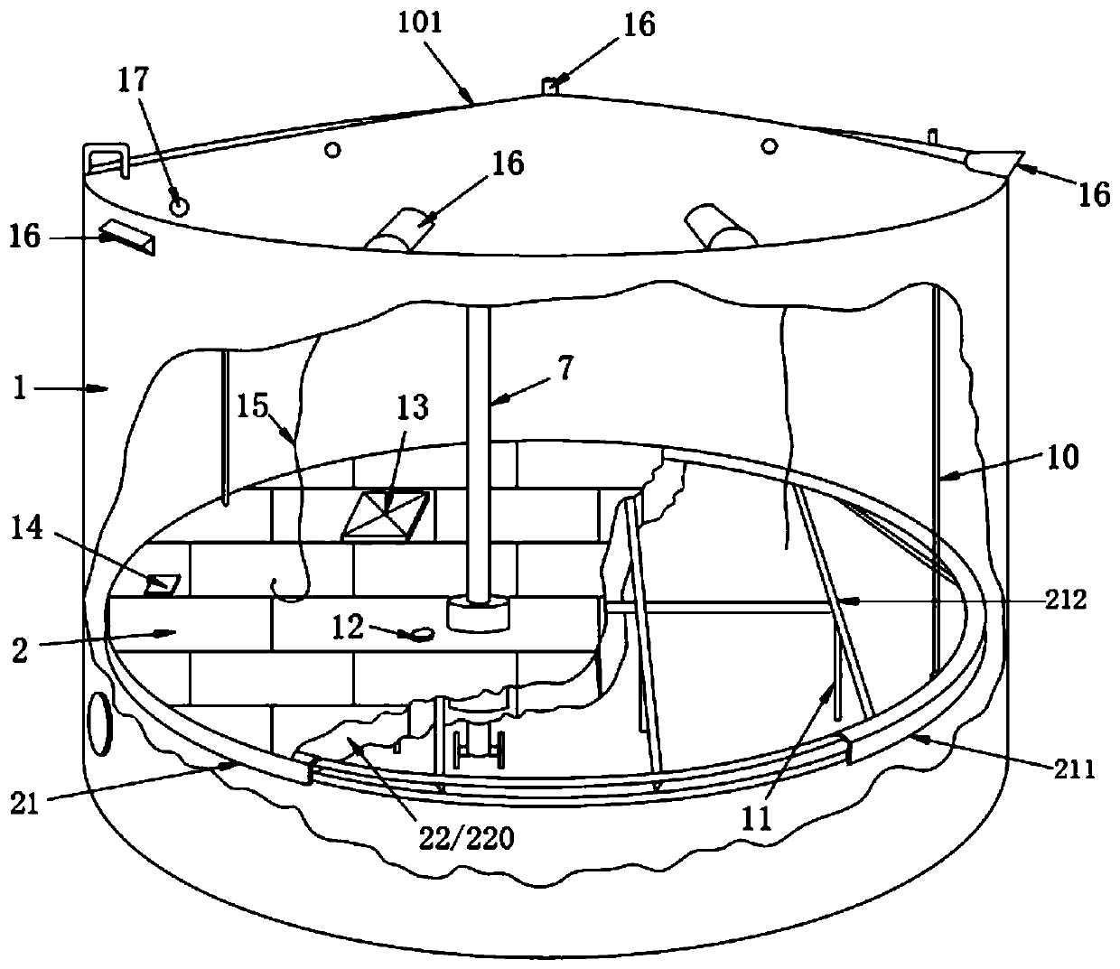 Brazed honeycomb panel internal floating roof storage tank