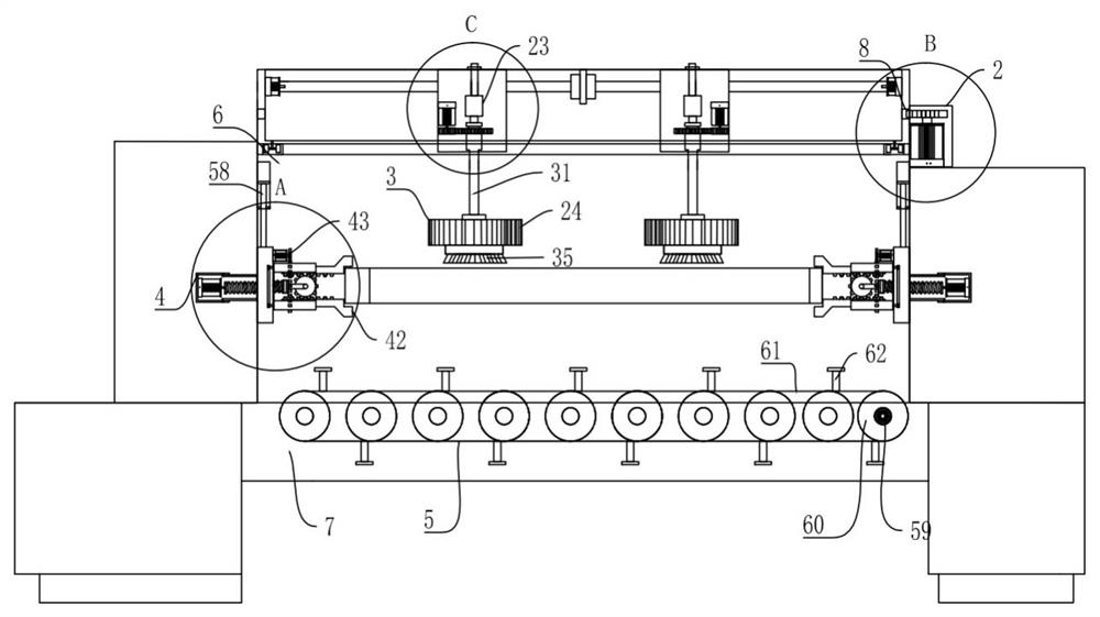 Reel type spray irrigation accessory polishing machine tool