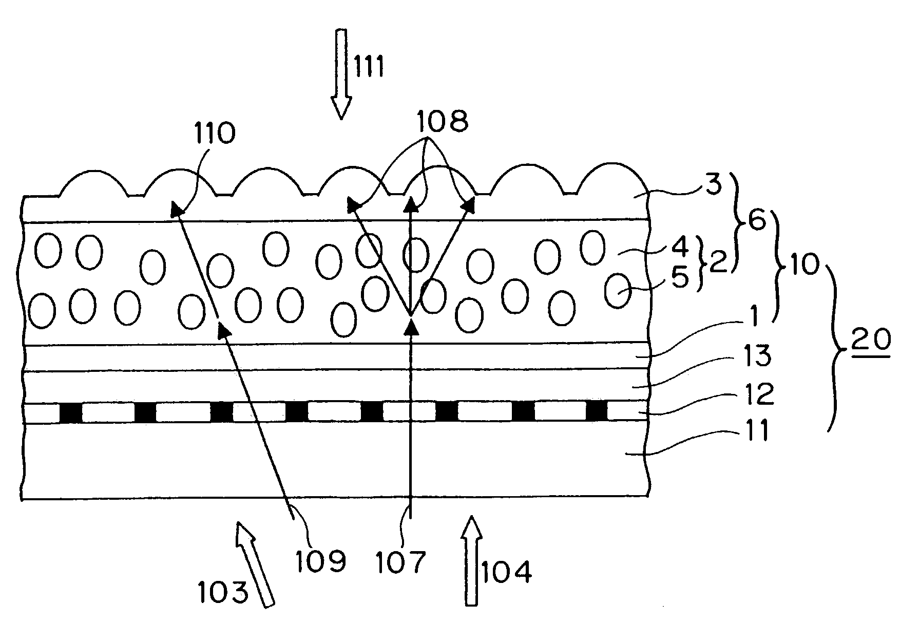 Antiglare film, method for fabricating the same, polarizer element and display device employing the same, and internal diffusion film