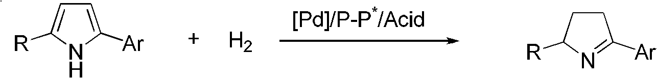 Chiral pyrroline synthetic method by palladium-catalyzed asymmetric hydrogenation