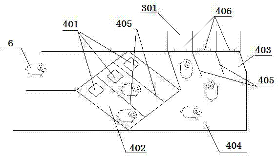 Livestock and poultry farming method and house simulating natural movement environment