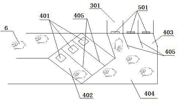 Livestock and poultry farming method and house simulating natural movement environment