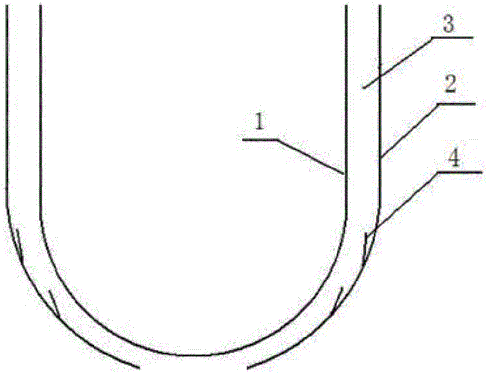 A device for increasing the heat flux density at the boundary of the outer wall of a pressure vessel