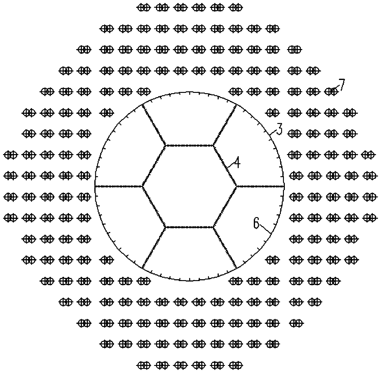 Out-of-cylinder pile distributed composite foundation-cylinder type offshore wind power foundation and construction method