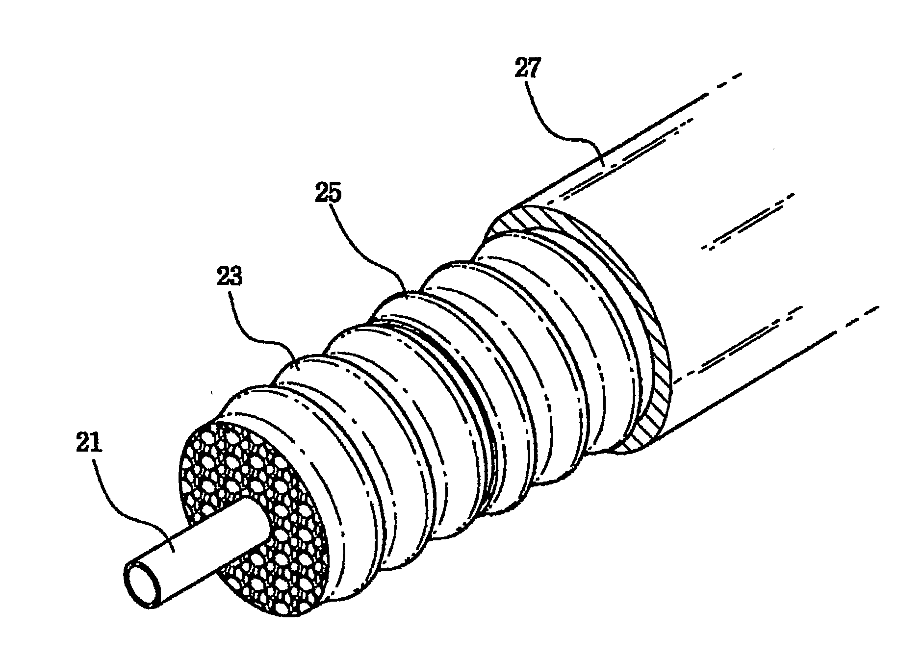 Highly foamed coaxial cable