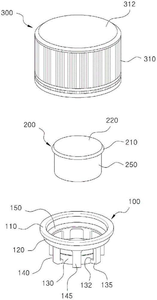 Container cap for enabling granules and contents of container to be taken simultaneously