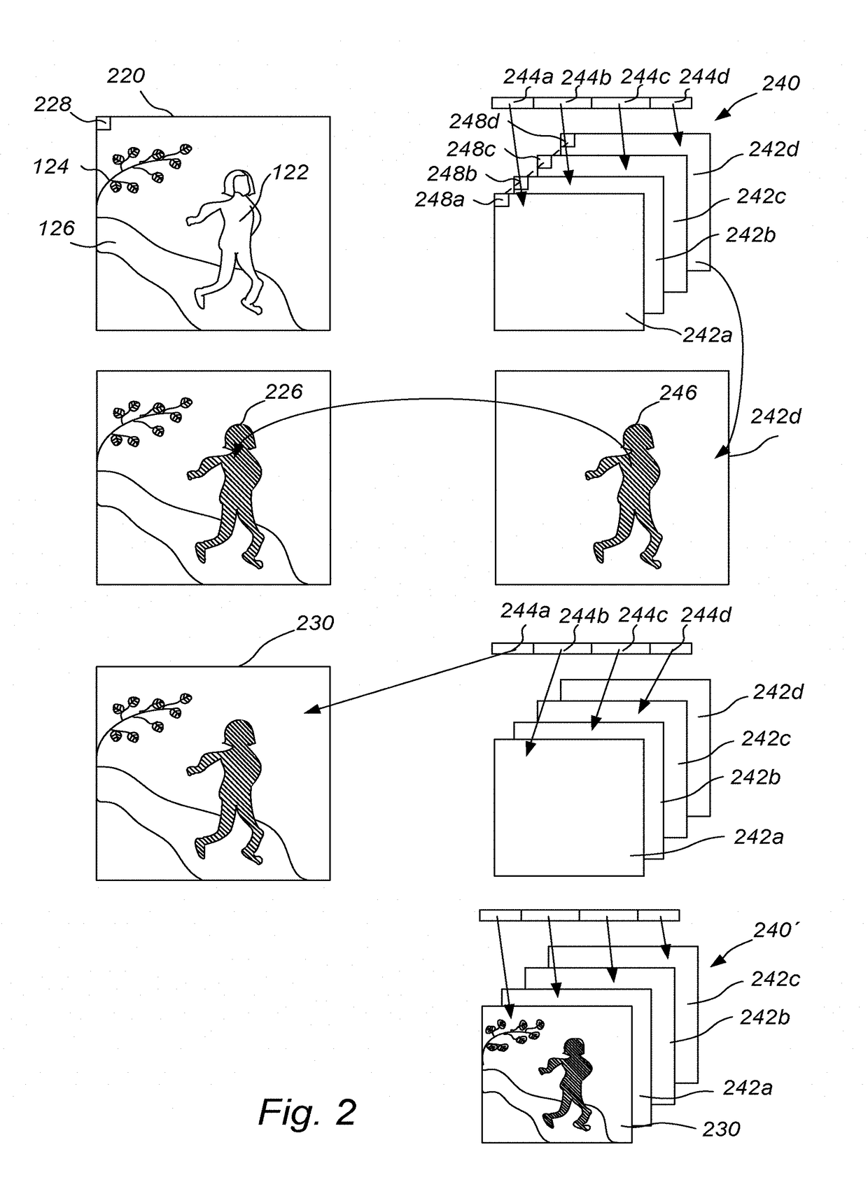 Method and apparatus for updating a background model used for background subtraction of an image