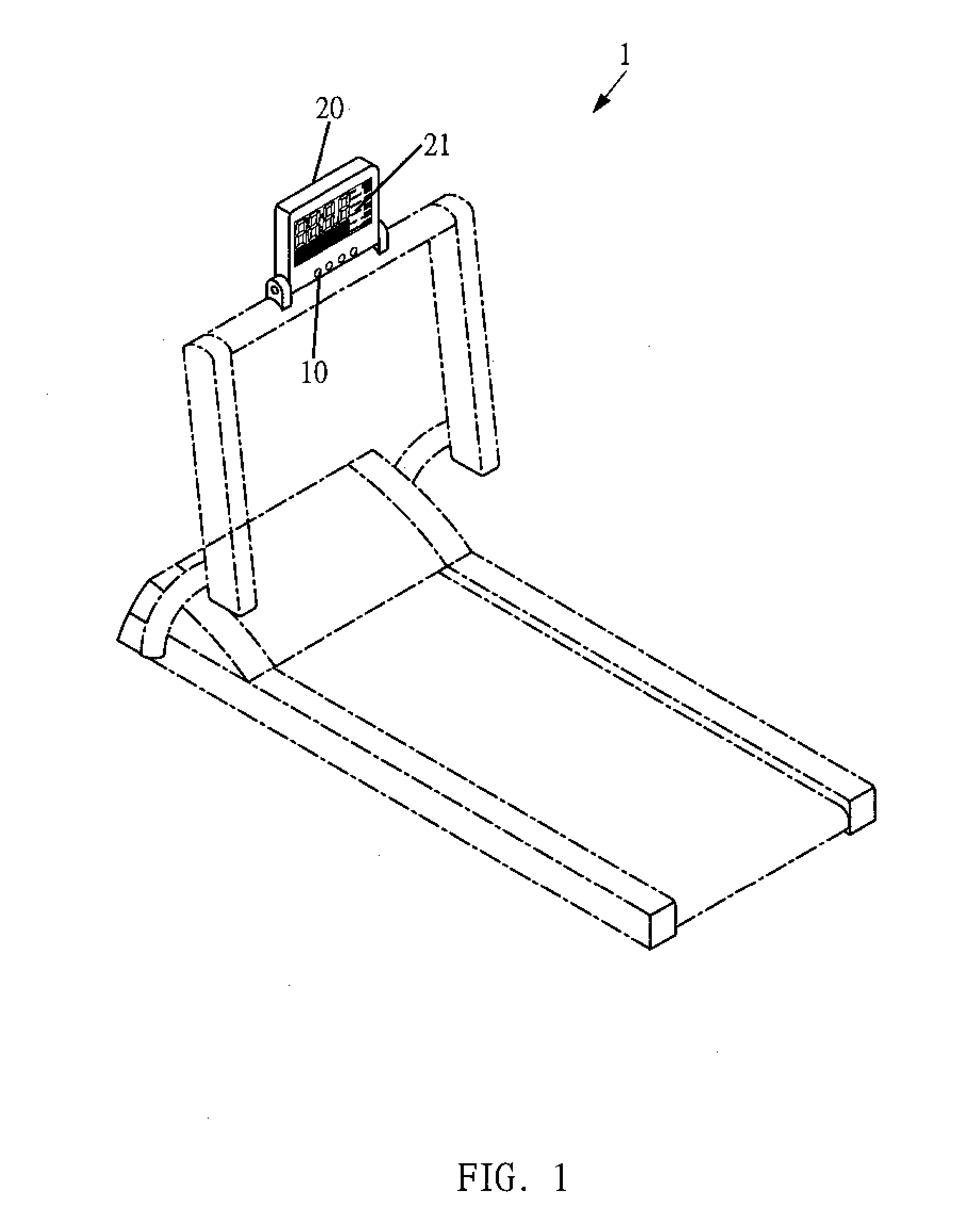 Display device of body building machine