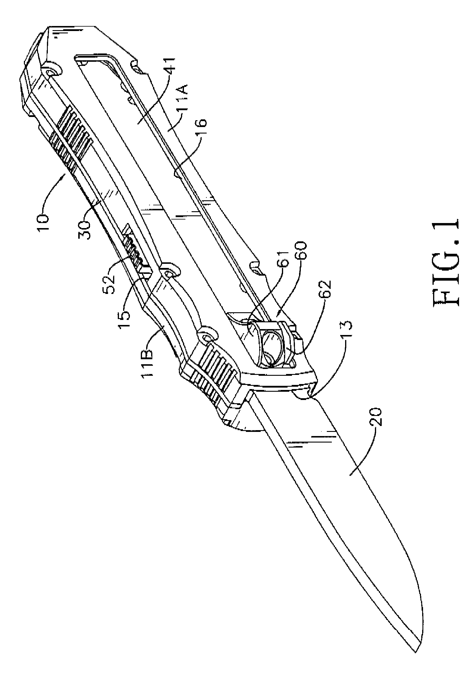 Retractable blade knife with opening assisted mechanism