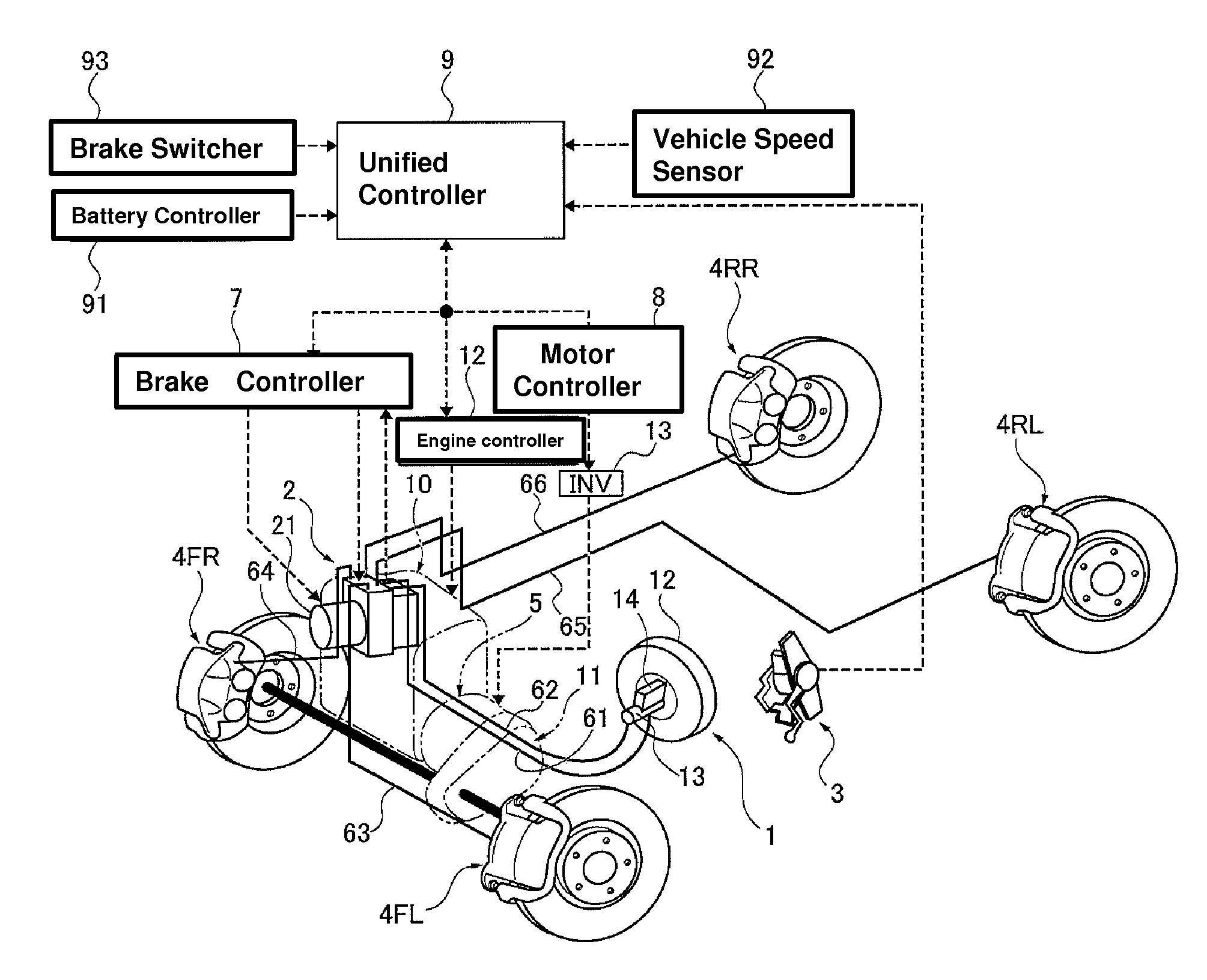 Brake control system for an electrically driven vehicle