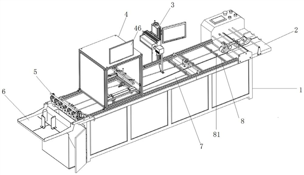 Packaging bag paging, marking and removing integrated system and method based on machine vision