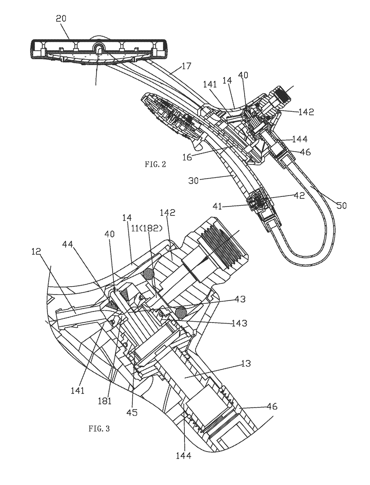 Remote switch combination shower head