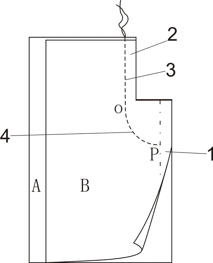 Processing technology of garment folding door slit structure