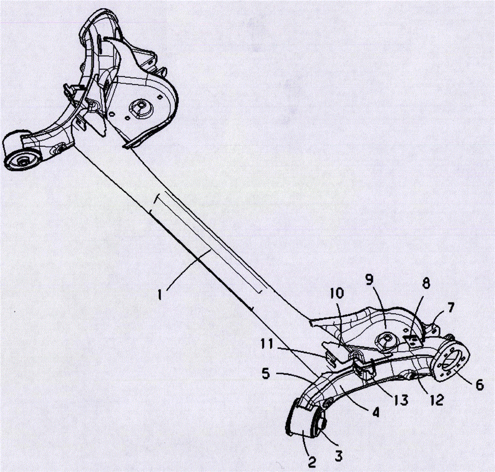 Torsion beam structure of rear suspension