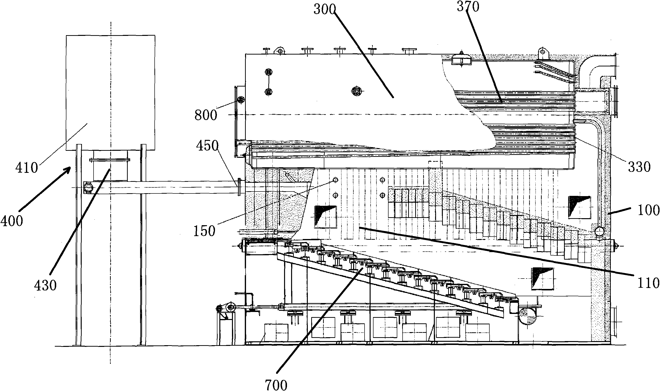 Steam boiler capable of burning biomass