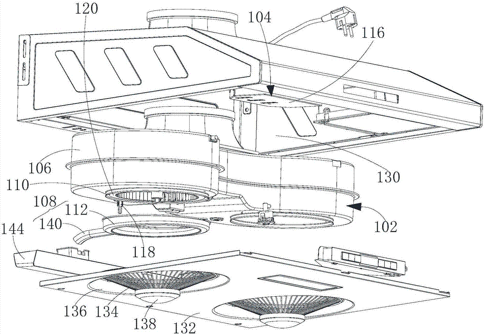 Thin range hood