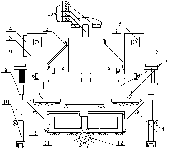 Energy-saving and high-efficiency intelligent cutting and irrigating equipment for landscaping