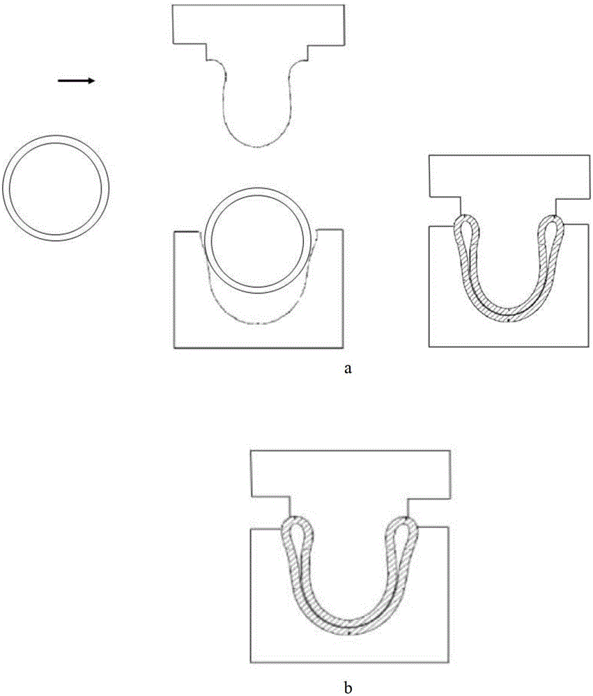 Cooling gas direct cooling process and device for hot forming die based on boron steel pipe