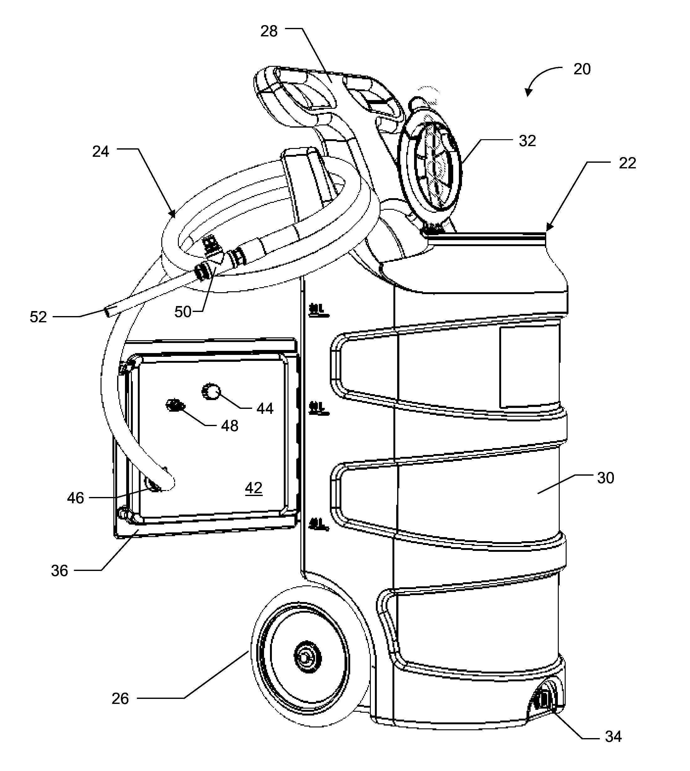 Pneumatically powered foam sprayer