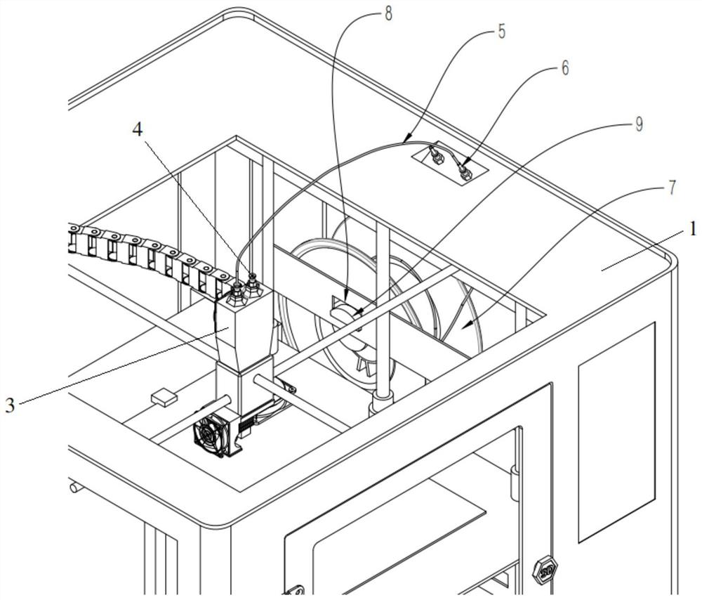 3D printer material tray fixing device