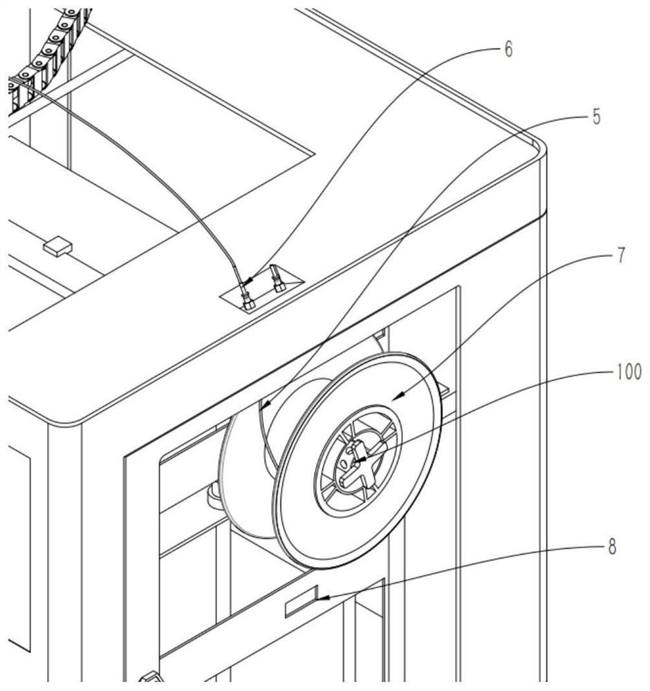 3D printer material tray fixing device