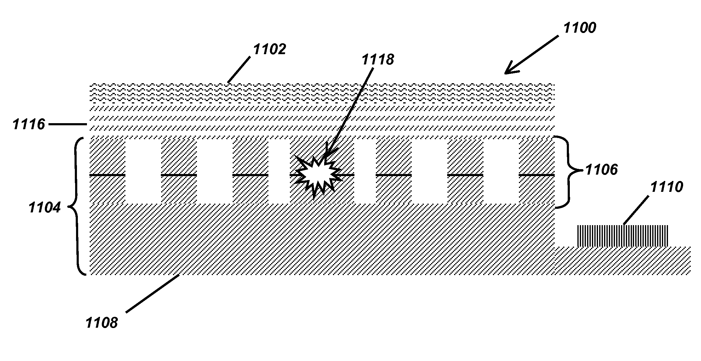 High light extraction efficiency light emitting diode (LED) with emitters within structured materials