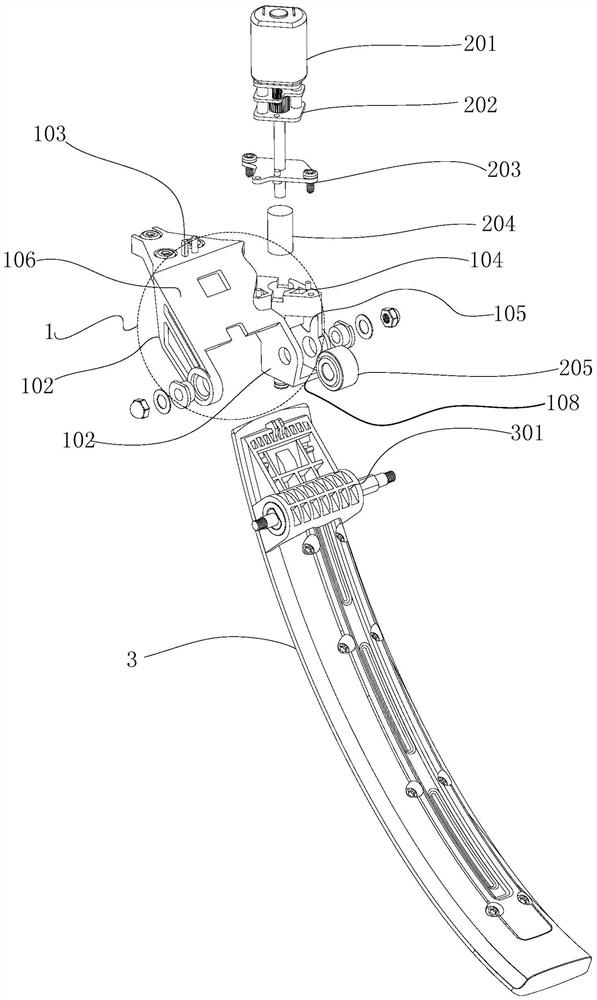 A tripod structure utilizing the opening and closing of the worm gear