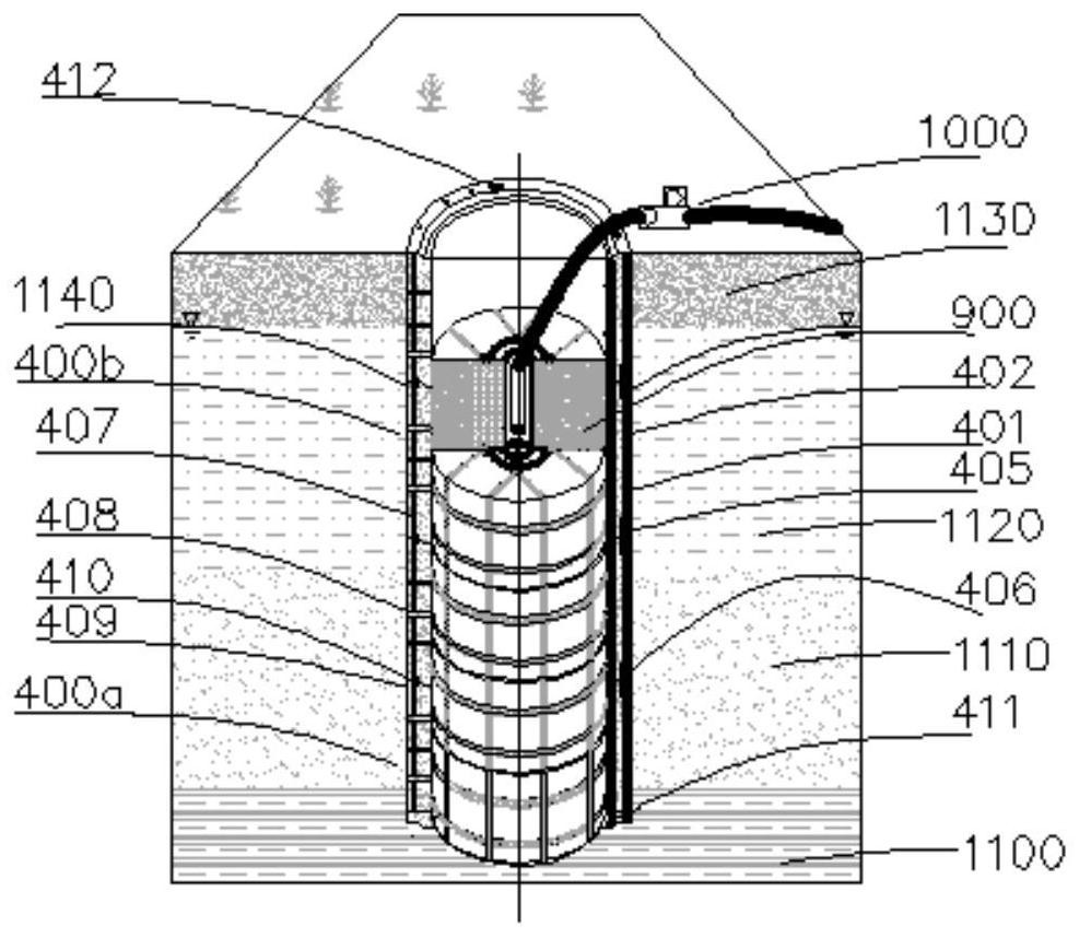 Modular underground water permeable reaction pile and implementation method thereof