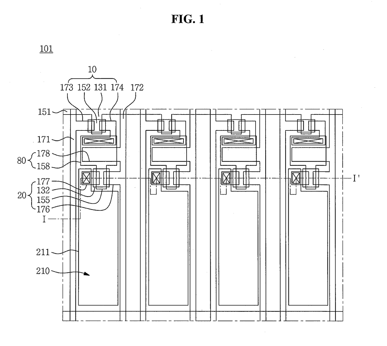 Display device comprising gray color filter