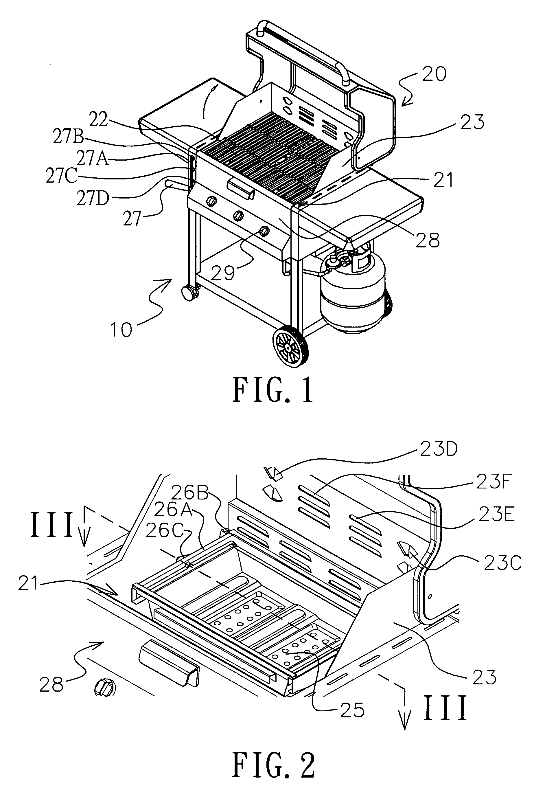 Barbecuing push cart