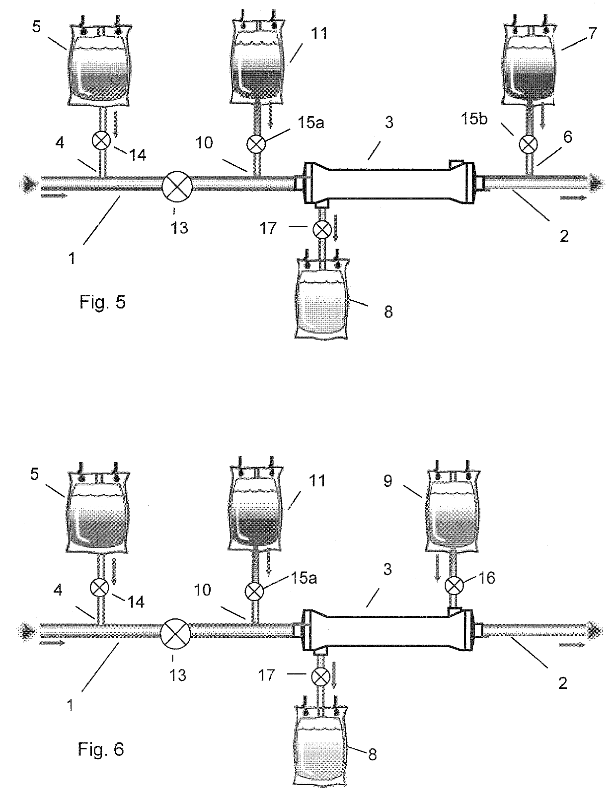 Multipart fluid system and a system for citrate anticoagulation in an extracorporeal blood circuit