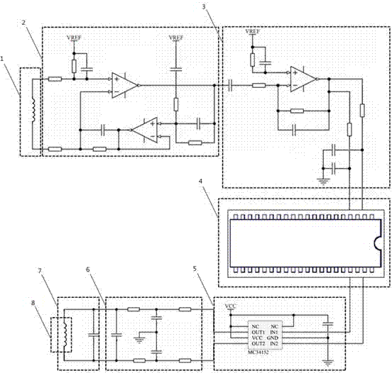 Angle measuring method based on wireless power transmission and electromagnetic induction