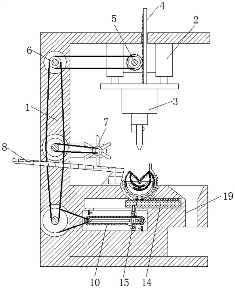 A metal plate bending device based on the principle of gear transmission