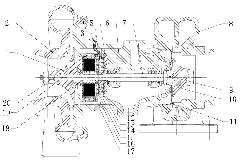 Rotor clutch type motor-driven power generation turbocharger and auxiliary control circuit and control method thereof