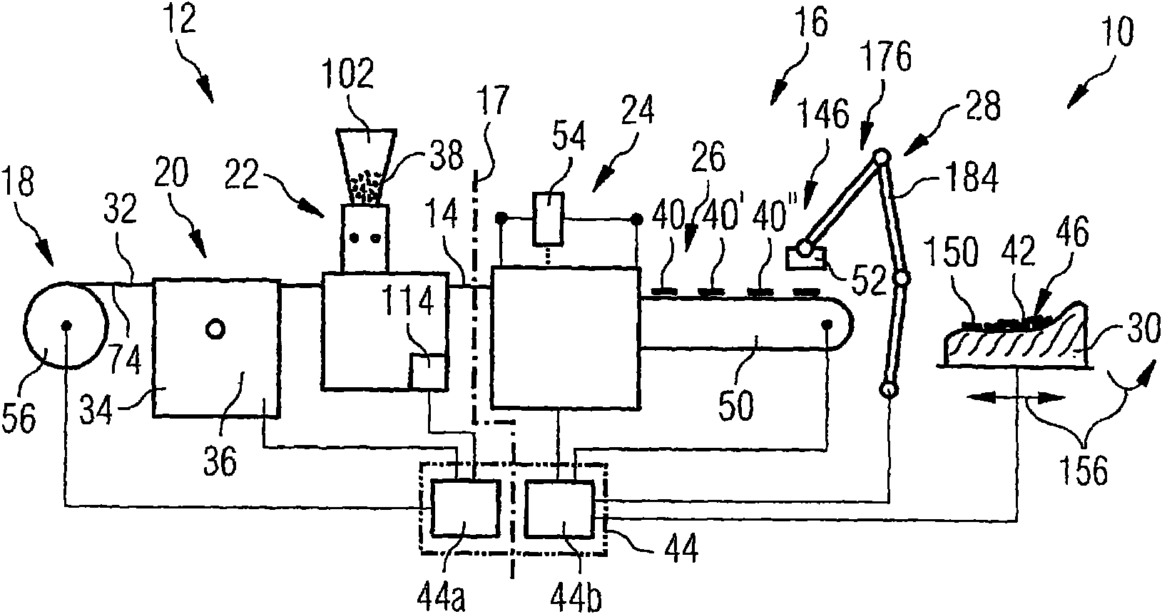 Elastic fibre laying die, laying device comprising such a die, and use of said device