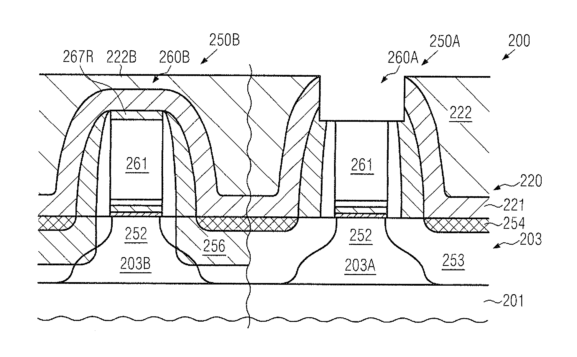 High-k metal gate electrode structures formed by separate removal of placeholder materials using a masking regime prior to gate patterning