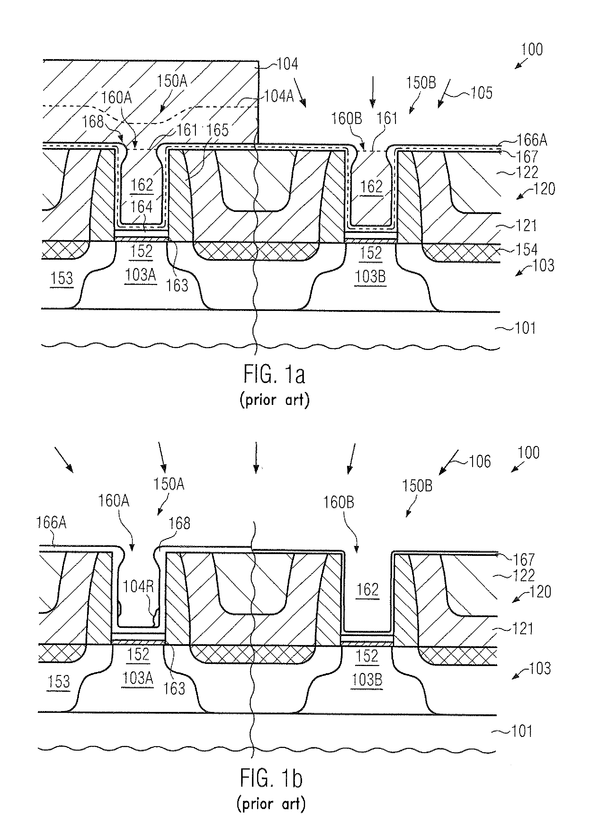 High-k metal gate electrode structures formed by separate removal of placeholder materials using a masking regime prior to gate patterning