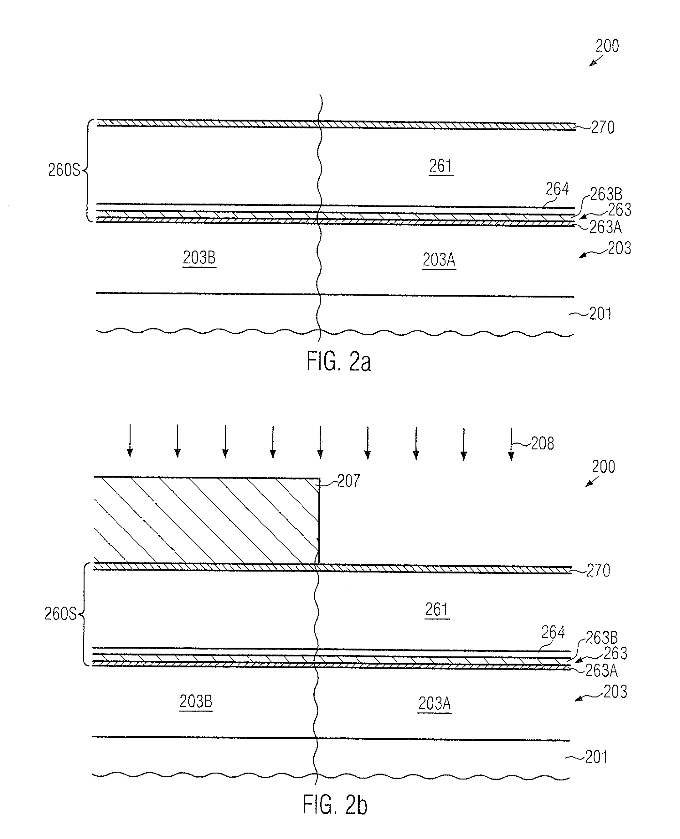 High-k metal gate electrode structures formed by separate removal of placeholder materials using a masking regime prior to gate patterning