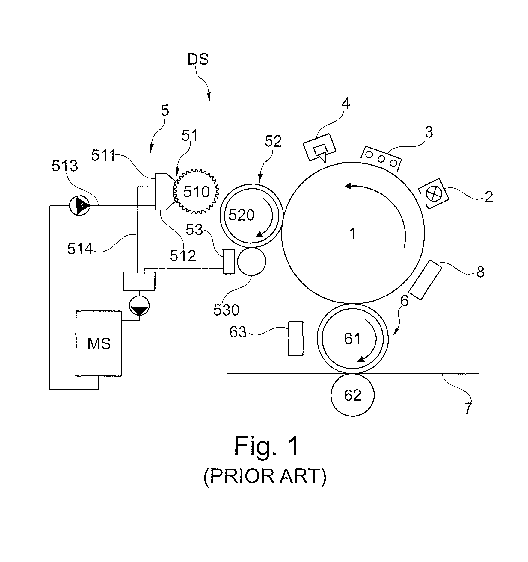 Device and method to develop potential images generated on an intermediate image carrier in an electrographic printing or copying device