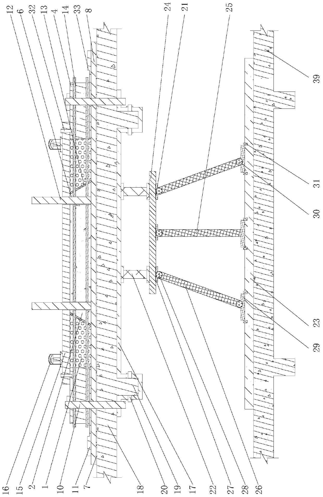 The construction method of the elevator foundation in the cycle-type steel concrete construction