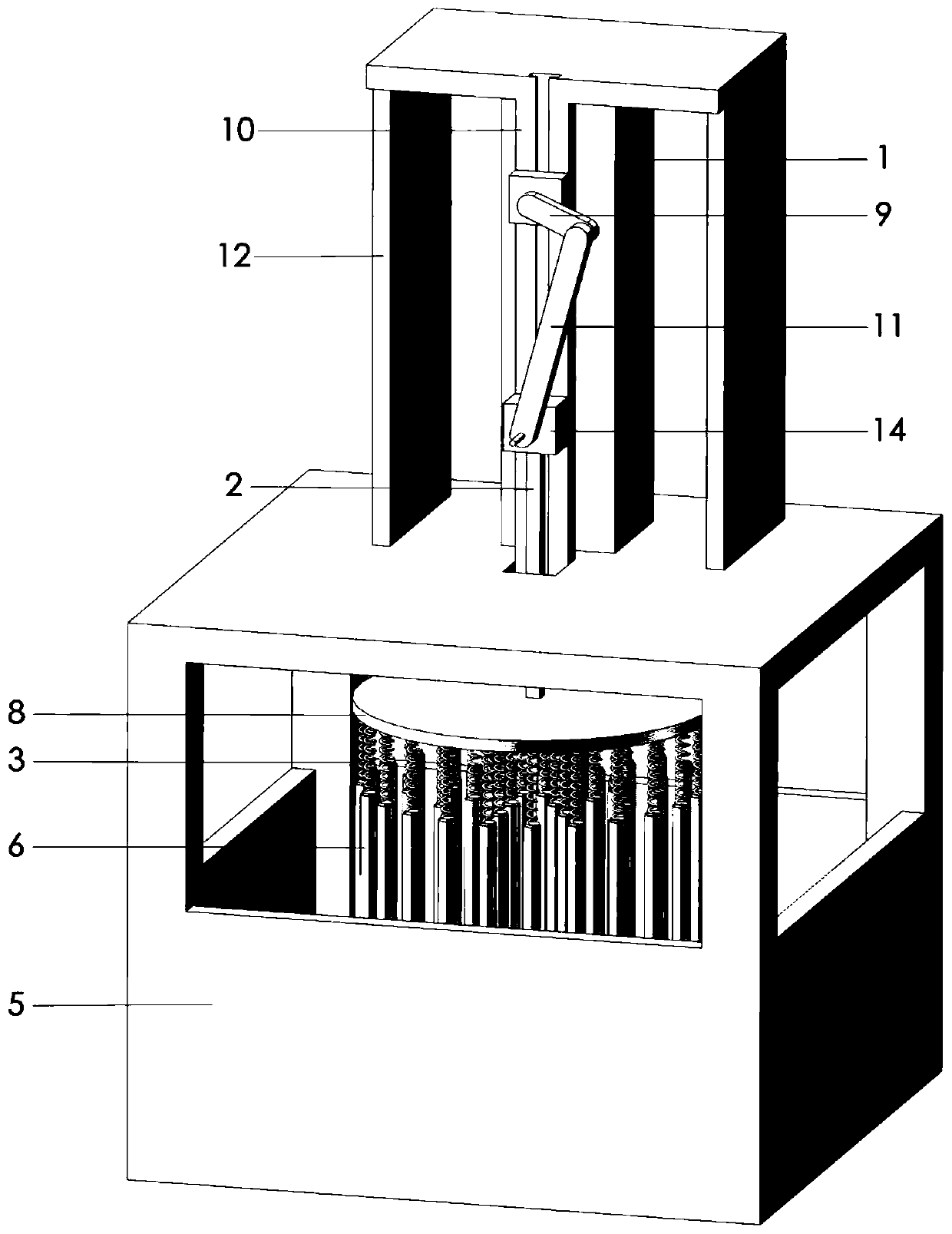 Vertical circular load loading test device of storage tank group pile foundation settlement test