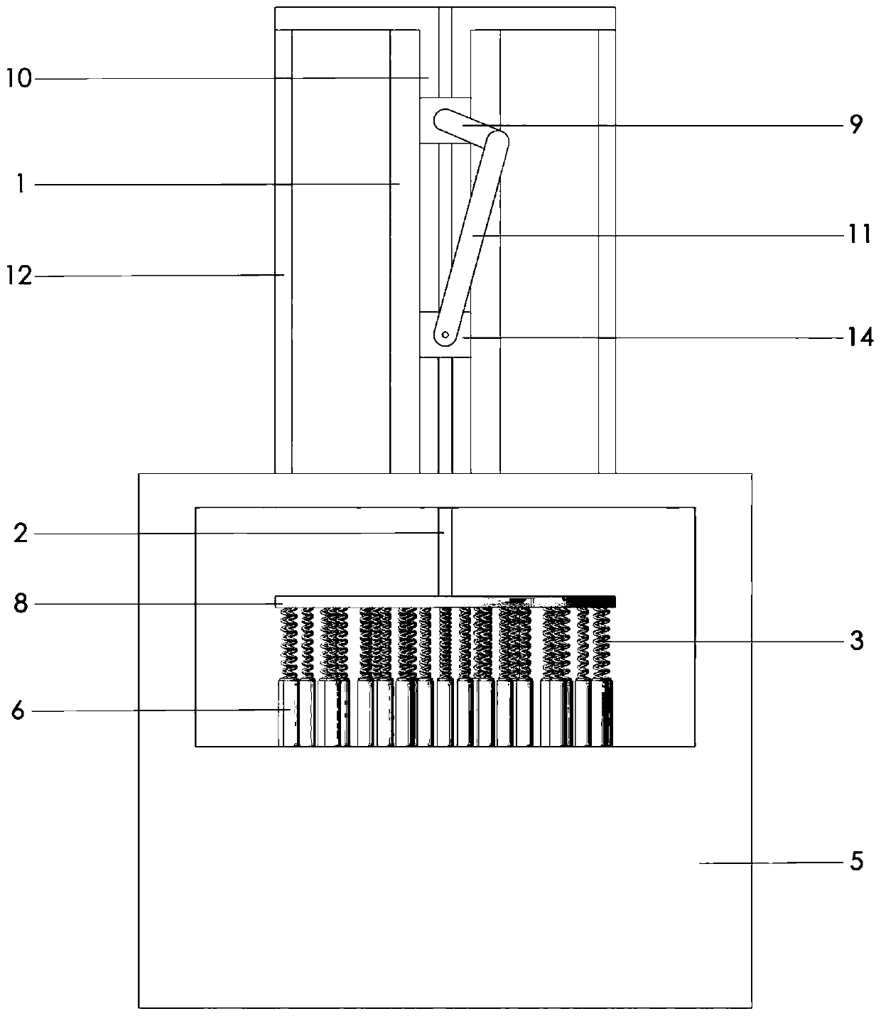 Vertical circular load loading test device of storage tank group pile foundation settlement test