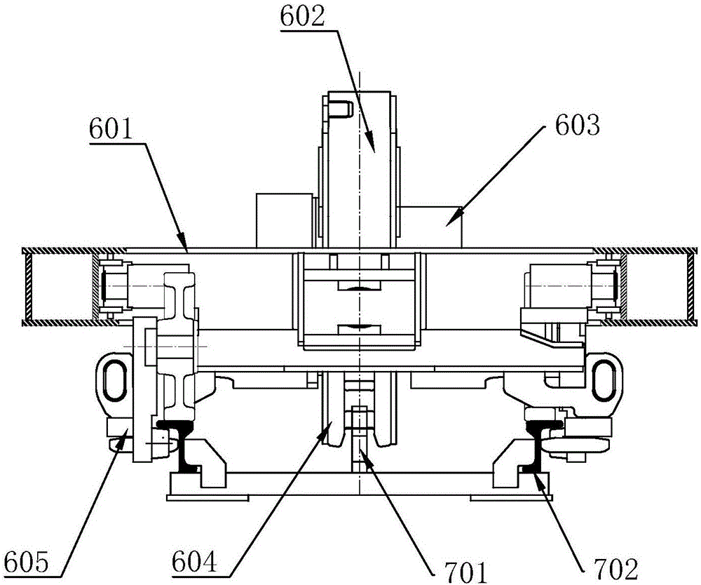 Toothed rail-trapped rail sightseeing train