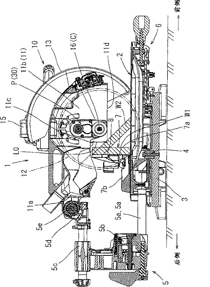 Sealing contraction of gear case