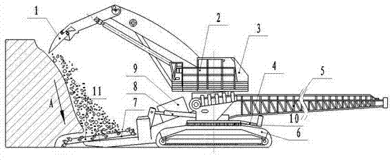 Strip mining machine for mine