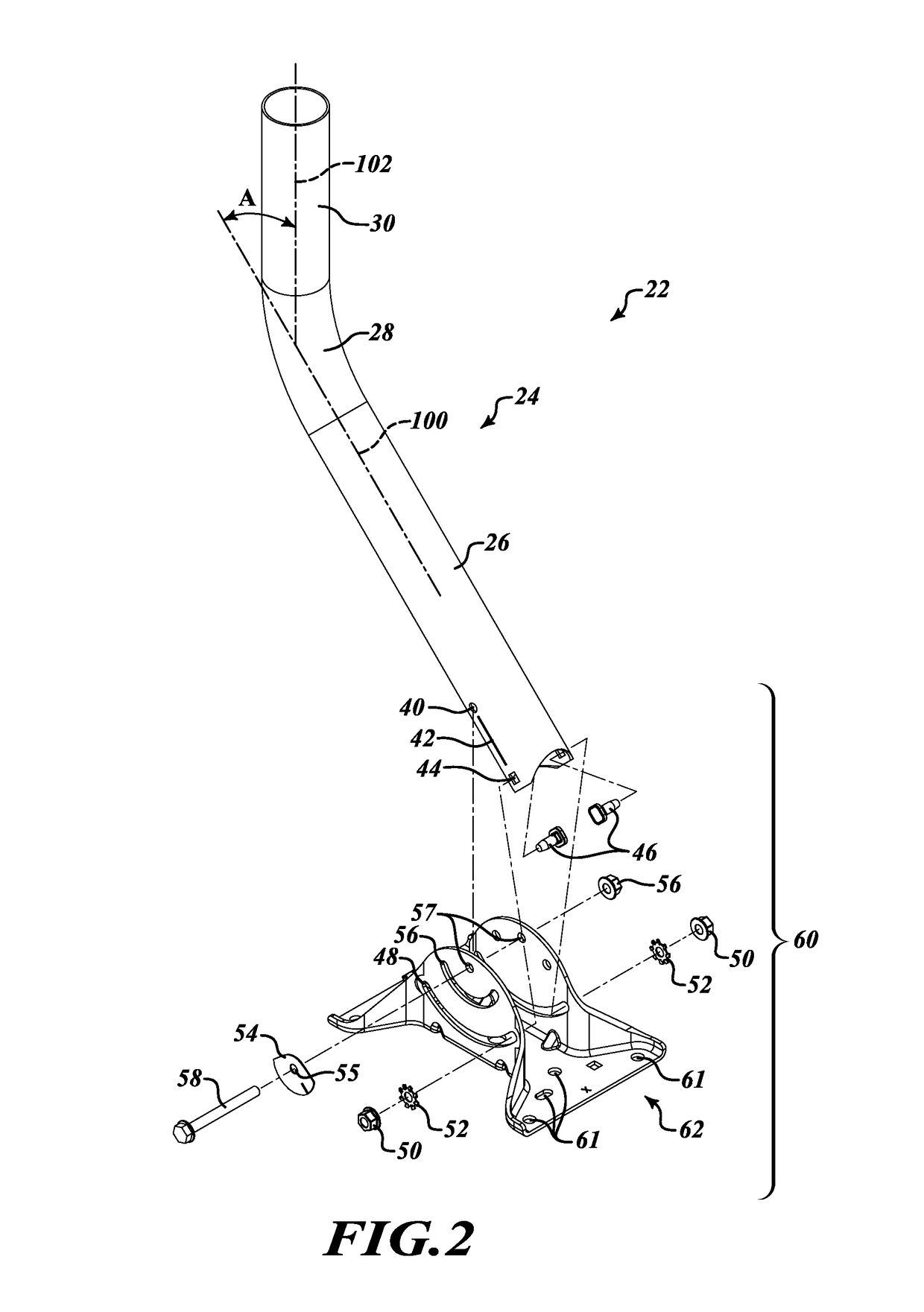 Systems, devices, and methods for orienting an antenna mast