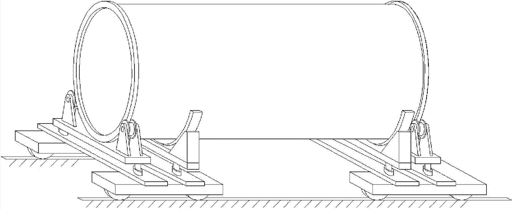 Integrated large-angle rolling and posture adjusting rack car