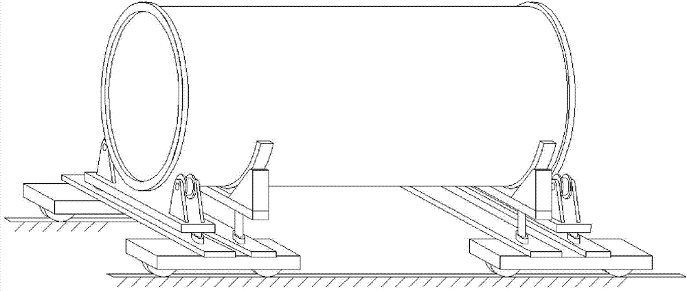 Integrated large-angle rolling and posture adjusting rack car