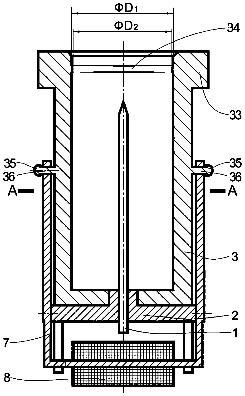 Sealed heating device with integrated clamping flange and using method of sealed heating device