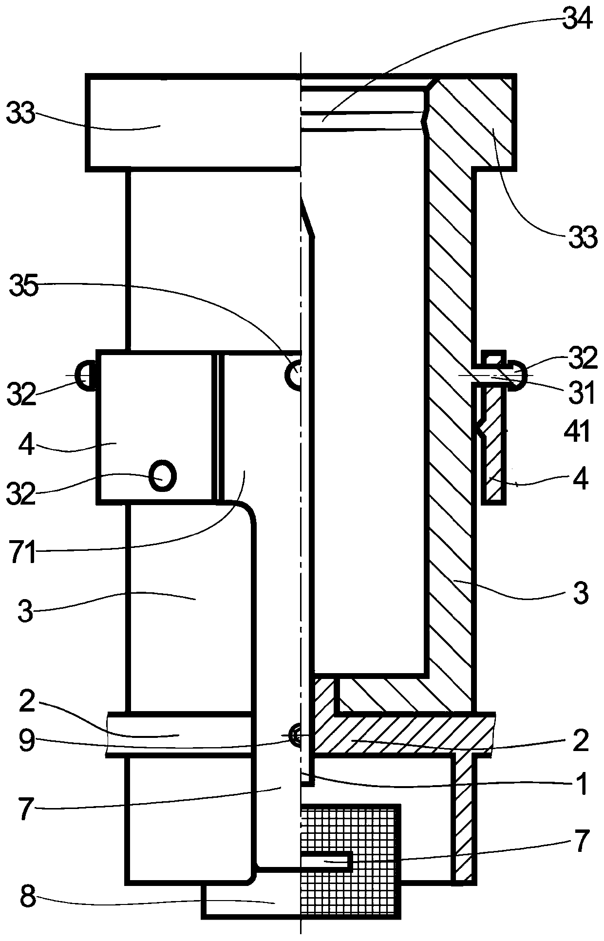 Sealed heating device with integrated clamping flange and using method of sealed heating device